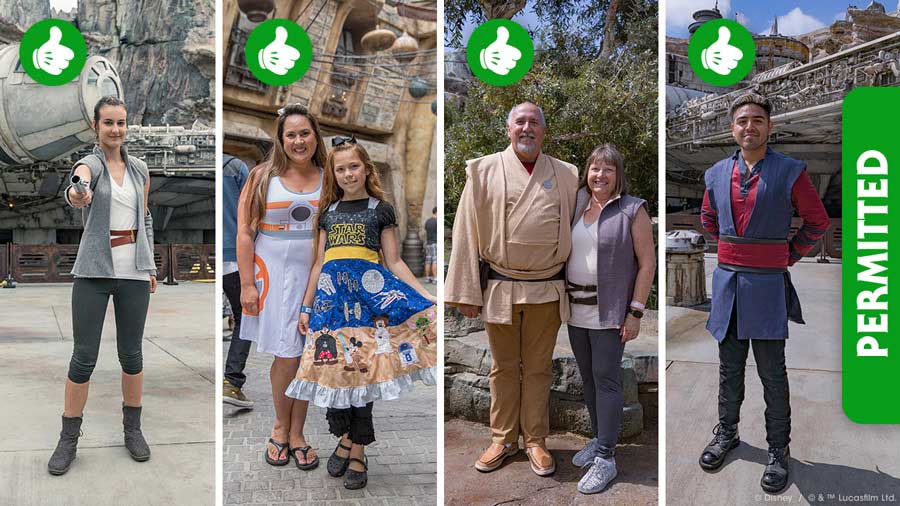 Permitted Star Wars costumes at Galaxy's Edge